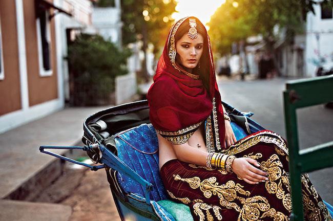 Monisha Jaising Vogue Red Lengha