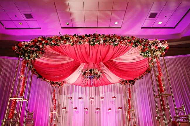 indian-wedding-pink-fabric-floral-mandap