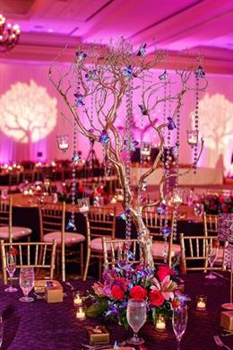 Blue and Purple Orchid Themed Indian Reception