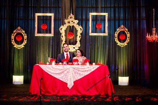 38a Indian reception backdrop frames red decor