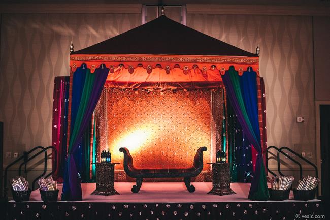 1a indian wedding mandap orange and blue