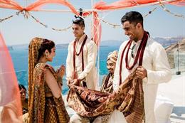 Big Fat Greek Indian Wedding in Santorini Greece