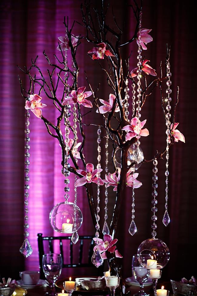 33a indian wedding tree and bulb tall centerpiece