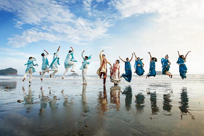 56a indian wedding bridal party portrait